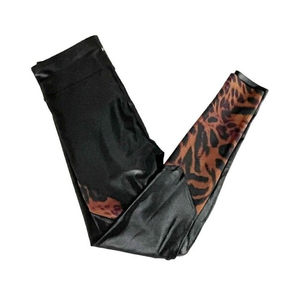Koral Trek High Rise Cheetara Print Black Leggings Women's Size Small - Picture 10 of 10